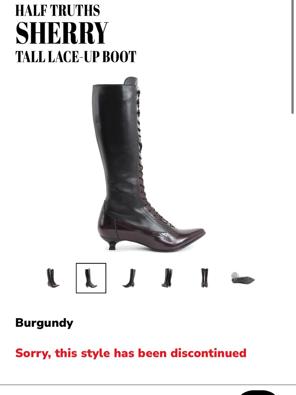 FLUEVOG- Half Truth Sherry, Black and purple Leather Lace-Up tall boots, size 9 - Picture 15 of 16